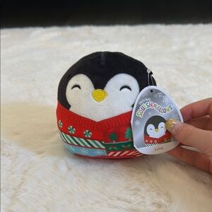 Squishmallow Luna the Penguin, Christmas Edition.